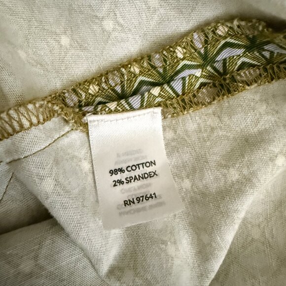 J.Jill Retro Inspired Womens Akle Cropped Pants 4 Green Geometric Stretch - Picture 9 of 9